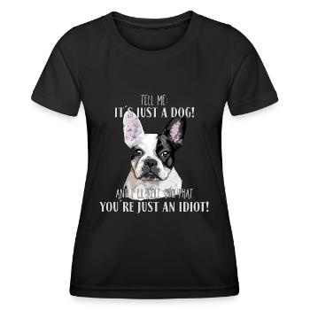 BULLDOG FRANÇAIS - BULLDOG FRANÇAIS CHIEN JUSTE - T-shirt sport Femme - noir - Devant - AI Model Female 172 light (172cm)