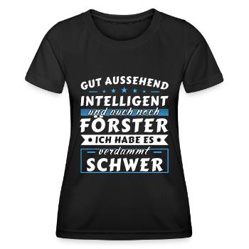 Gut aussehend intelligent - Förster Edition - Frauen Funktions-T-Shirt - Schwarz - Vorne - AI Model Female 172 light (172cm)