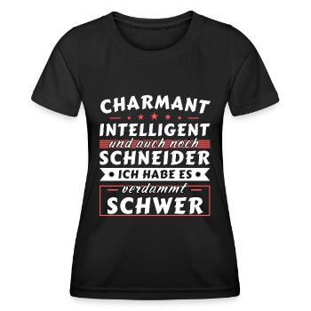 Charmant und intelligent - Schneider Edition - Frauen Funktions-T-Shirt - Schwarz - Vorne - AI Model Female 172 light (172cm)