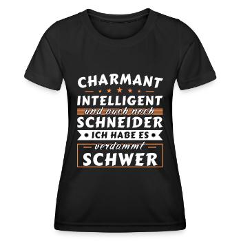 Charmant und intelligent - Schneider Edition - Frauen Funktions-T-Shirt - Schwarz - Vorne - AI Model Female 172 light (172cm)