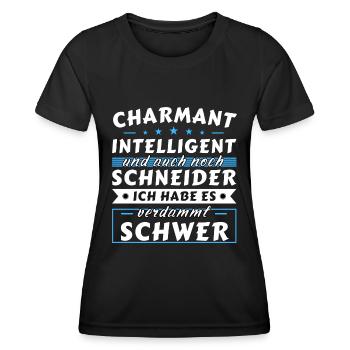 Charmant und intelligent - Schneider Edition - Frauen Funktions-T-Shirt - Schwarz - Vorne - AI Model Female 172 light (172cm)
