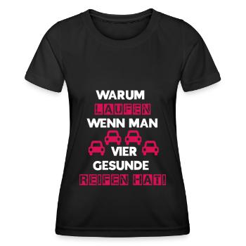 Reifen weiß rot - Frauen Funktions-T-Shirt - Schwarz - Vorne - AI Model Female 172 light (172cm)