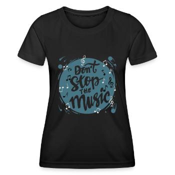 N’arrêtez pas les mélomanes DJ - T-shirt sport Femme - noir - Devant - AI Model Female 172 light (172cm)