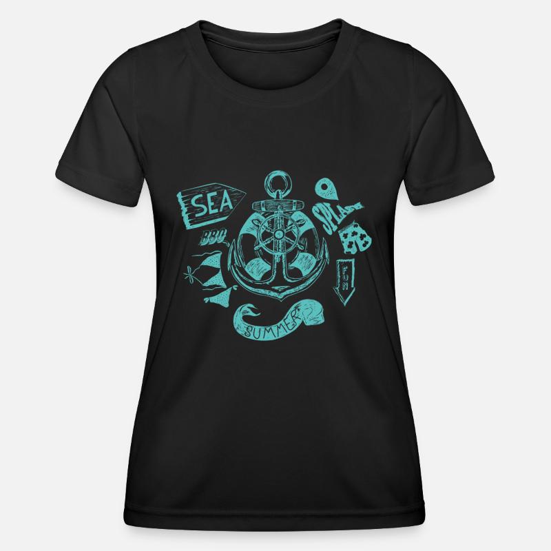 summer and blue - Women's Functional T-Shirt - black