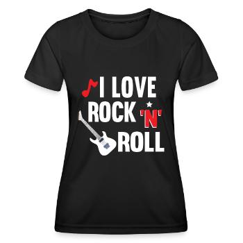 I Love Rock‘N‘Roll - Frauen Funktions-T-Shirt - Schwarz - Vorne - AI Model Female 172 light (172cm)