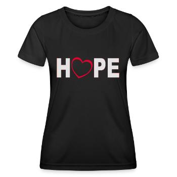 De l’espoir avec du cœur - T-shirt sport Femme - noir - Devant - AI Model Female 172 light (172cm)
