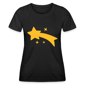 Sternschnuppe Sterne Sternchen - Frauen Funktions-T-Shirt - Schwarz - Vorne - AI Model Female 172 light (172cm)