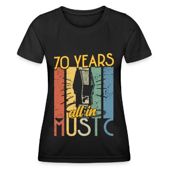 Vintage Musician 1954 70 Jahre Jubiläum - Frauen Funktions-T-Shirt - Schwarz - Vorne - AI Model Female 172 light (172cm)