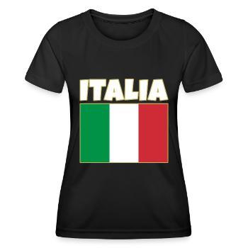 Italie, drapeau italien - T-shirt sport Femme - noir - Devant - AI Model Female 172 light (172cm)