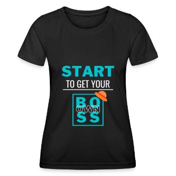 Werden Sie Ihr eigener Chef - Frauen Funktions-T-Shirt - Schwarz - Vorne - AI Model Female 172 light (172cm)