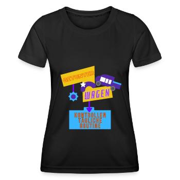 Kontrollen tägliche Routine - Frauen Funktions-T-Shirt - Schwarz - Vorne - AI Model Female 172 light (172cm)