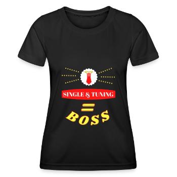 Single & Tuning = Chef - T-shirt sport Femme - noir - Devant - AI Model Female 172 light (172cm)