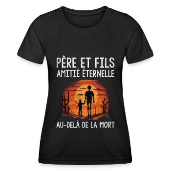 Père et fille amis pour la vie fête des pères cool - T-shirt sport Femme - noir - Devant - AI Model Female 172 light (172cm)
