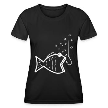 Pêche pêche pêche - T-shirt sport Femme - noir - Devant - AI Model Female 172 light (172cm)