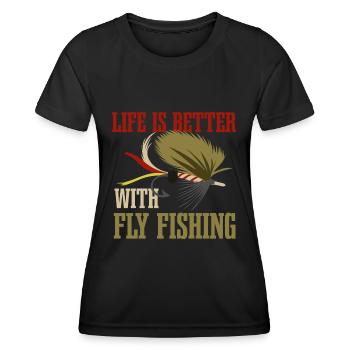Das ironische Sprichwort „Leben mit - Frauen Funktions-T-Shirt - Schwarz - Vorne - AI Model Female 172 light (172cm)