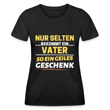 Selten bekommt ein Vater so ein Geschenk - Frauen Funktions-T-Shirt - Schwarz - Vorne - AI Model Female 172 light (172cm)