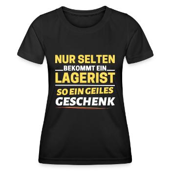 Selten bekommt ein Lagerist so ein Geschenk - Frauen Funktions-T-Shirt - Schwarz - Vorne - AI Model Female 172 light (172cm)