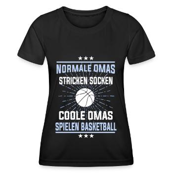 Basketball Oma T-Shirt für die Basketballerin - Frauen Funktions-T-Shirt - Schwarz - Vorne - AI Model Female 172 light (172cm)