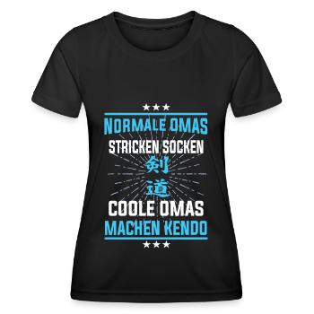 Coole Omas machen Kendo T-Shirt - Frauen Funktions-T-Shirt - Schwarz - Vorne - AI Model Female 172 light (172cm)
