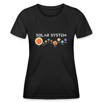 Système solaire avec ses planètes - T-shirt sport Femme - noir - Devant - AI Model Female 172 light (172cm)