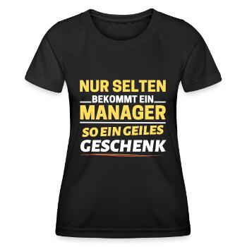 Selten bekommt ein Manager so ein Geschenk - Frauen Funktions-T-Shirt - Schwarz - Vorne - AI Model Female 172 light (172cm)