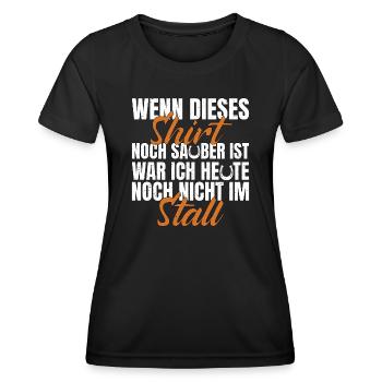 Chemise d’écurie Horse Owner Écurie d’équitation - T-shirt sport Femme - noir - Devant - AI Model Female 172 light (172cm)