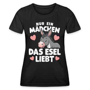Esel Eselchen Maultier Muli - Frauen Funktions-T-Shirt - Schwarz - Vorne - AI Model Female 172 light (172cm)