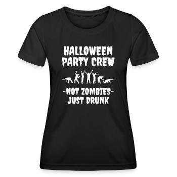 Halloween Party Crew Drunk Zombies Funny - Women's Functional T-Shirt - black - Front - AI Model Female 172 light (172cm)