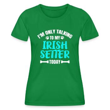 Setter irlandais - T-shirt sport Femme - vert - Devant - AI Model Female 172 dark (172cm)