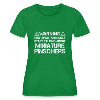 Pinscher nain - T-shirt sport Femme - vert - Devant - AI Model Female 172 dark (172cm)