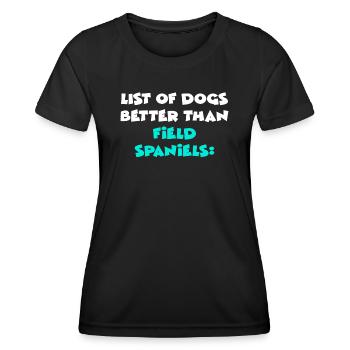 Épagneul des champs - T-shirt sport Femme - noir - Devant - AI Model Female 172 light (172cm)