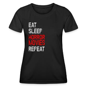 Films d’horreur Amateur de films d’horreur Fan - T-shirt sport Femme - noir - Devant - AI Model Female 172 light (172cm)
