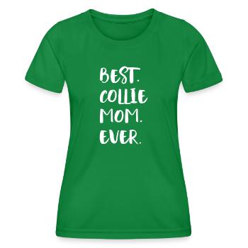 Collie Longhair Collie - Women's Functional T-Shirt - kelly green - Front - AI Model Female 172 dark (172cm)
