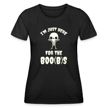 Lustiges Skelett Halloween Brüste Spruch - Frauen Funktions-T-Shirt - Schwarz - Vorne - AI Model Female 172 light (172cm)