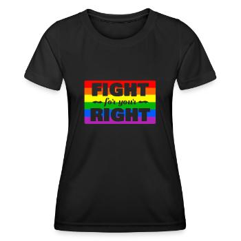 Kämpfe Für Dein Recht LGBT CSD Gay Pride - Frauen Funktions-T-Shirt - Schwarz - Vorne - AI Model Female 172 light (172cm)