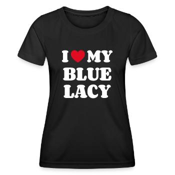 J’adore ma dentelle bleue - T-shirt sport Femme - noir - Devant - AI Model Female 172 light (172cm)