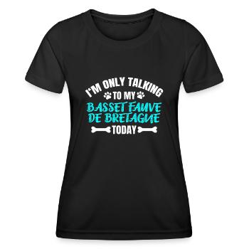 Basset Fauve de Bretagne - T-shirt sport Femme - noir - Devant - AI Model Female 172 light (172cm)