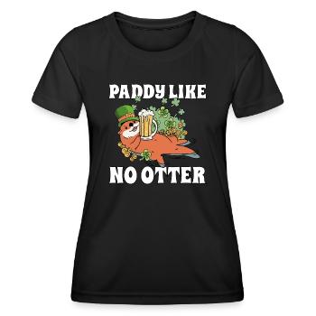 St. Patricks Day Leprechaun Paddy Like No Otter - Frauen Funktions-T-Shirt - Schwarz - Vorne - AI Model Female 172 light (172cm)