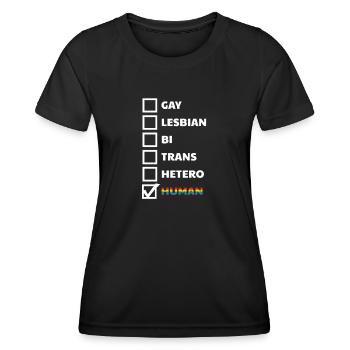 Gay Lesbian Human - Women's Functional T-Shirt - black - Front - AI Model Female 172 light (172cm)