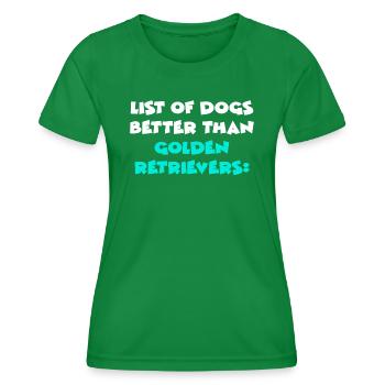 Golden retriever - T-shirt sport Femme - vert - Devant - AI Model Female 172 dark (172cm)