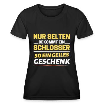 Selten bekommt ein Schlosser so ein Geschenk - Frauen Funktions-T-Shirt - Schwarz - Vorne - AI Model Female 172 light (172cm)