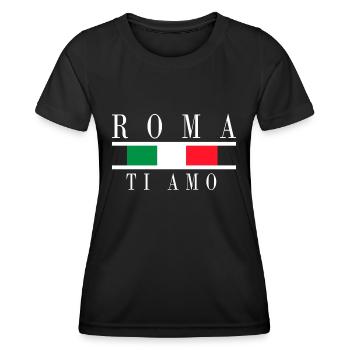 T-shirt with Italian flag Rome Italy. - Women's Functional T-Shirt - black - Front - AI Model Female 172 light (172cm)