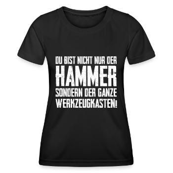 Nicht der Hammer,sondern der ganze Werkzeugkasten - Frauen Funktions-T-Shirt - Schwarz - Vorne - AI Model Female 172 light (172cm)