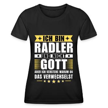Ich bin Radler und nicht Gott - Frauen Funktions-T-Shirt - Schwarz - Vorne - AI Model Female 172 light (172cm)