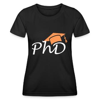 Abschluss Doktor PhD Universität Uni - Frauen Funktions-T-Shirt - Schwarz - Vorne - AI Model Female 172 light (172cm)