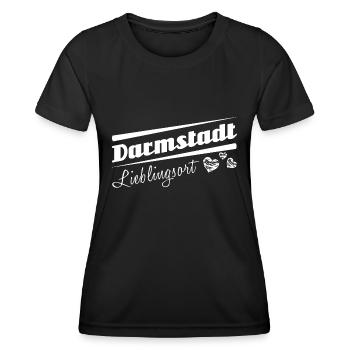 Darmstadt - Lieblingsort mit Stadtnamen - Frauen Funktions-T-Shirt - Schwarz - Vorne - AI Model Female 172 light (172cm)