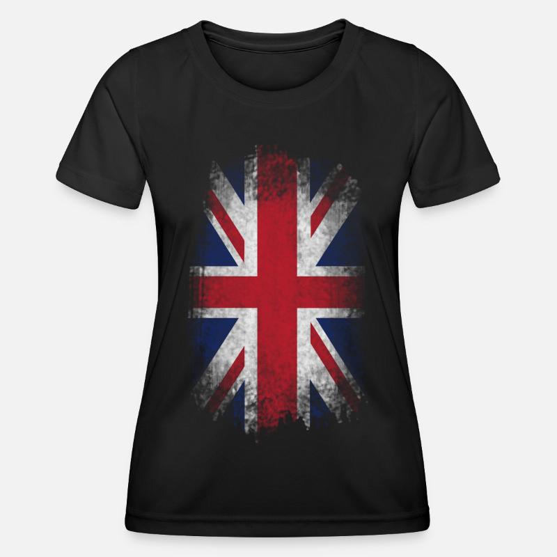 Eroded UK Flag - Women's Functional T-Shirt - black