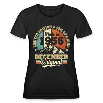 Geburtstagsgeschenk Dezember 1956 Vintage Retro - Frauen Funktions-T-Shirt - Schwarz - Vorne - AI Model Female 172 light (172cm)