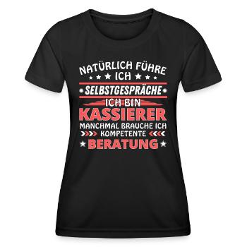 Ich führe Selbstgespräche - Kassierer Edition - Frauen Funktions-T-Shirt - Schwarz - Vorne - AI Model Female 172 light (172cm)