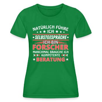 Ich führe Selbstgespräche - Forscher Edition - Frauen Funktions-T-Shirt - Kelly Green - Vorne - AI Model Female 172 dark (172cm)